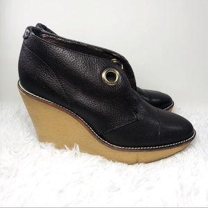 Vintage Maroon Women’s Wedge Boots Size 8